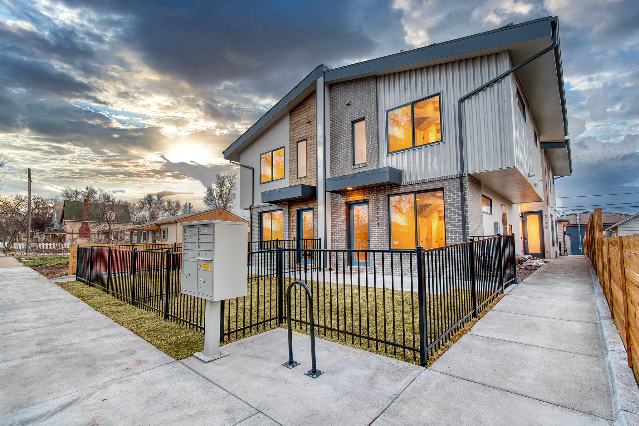 Exterior of Overland Denver townhome rental at 2175 S Cherokee St